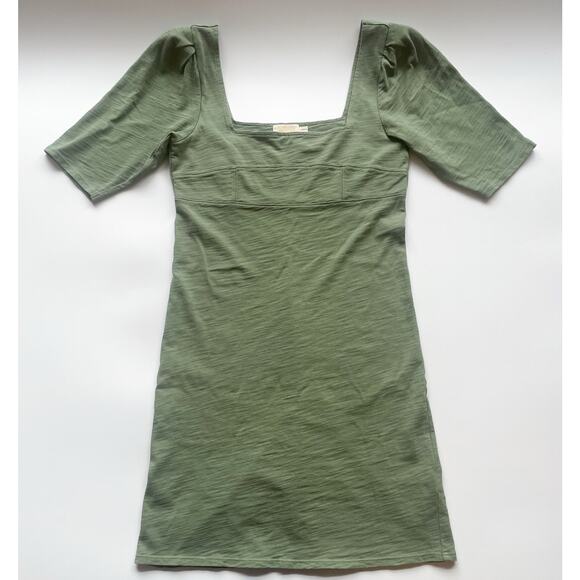 Women's Nation LTD Green Square Neck Cotton Mini Dress Size Small - Picture 2 of 9